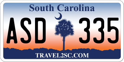SC license plate ASD335