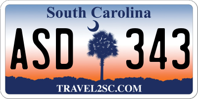 SC license plate ASD343