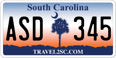 SC license plate ASD345