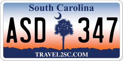 SC license plate ASD347