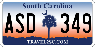 SC license plate ASD349