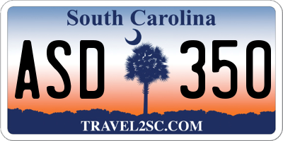 SC license plate ASD350