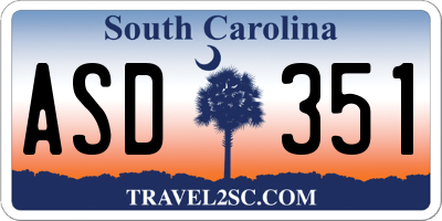 SC license plate ASD351
