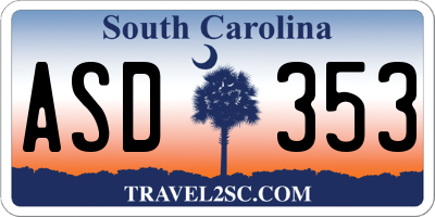 SC license plate ASD353