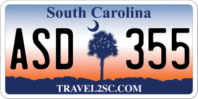 SC license plate ASD355