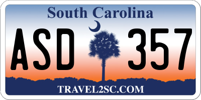 SC license plate ASD357