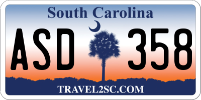 SC license plate ASD358