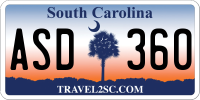 SC license plate ASD360