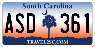 SC license plate ASD361