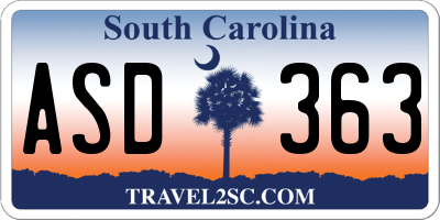 SC license plate ASD363
