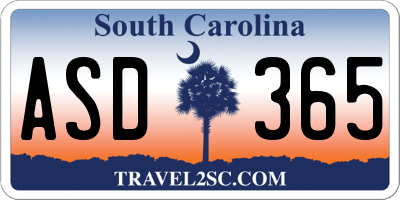 SC license plate ASD365