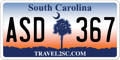 SC license plate ASD367