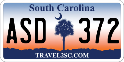 SC license plate ASD372