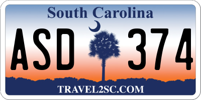 SC license plate ASD374