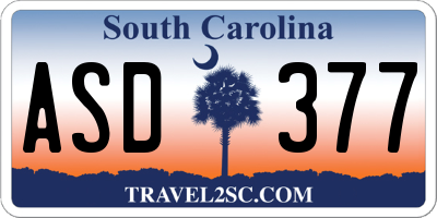 SC license plate ASD377