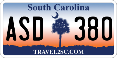 SC license plate ASD380