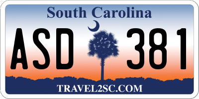 SC license plate ASD381