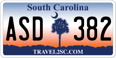 SC license plate ASD382