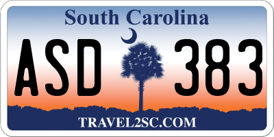 SC license plate ASD383
