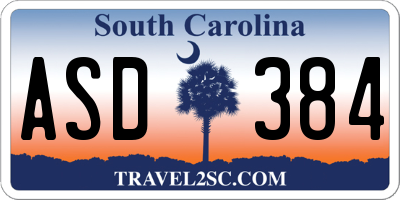 SC license plate ASD384
