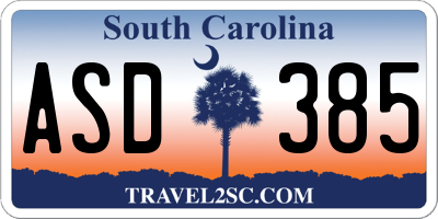 SC license plate ASD385