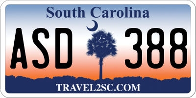 SC license plate ASD388