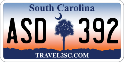 SC license plate ASD392