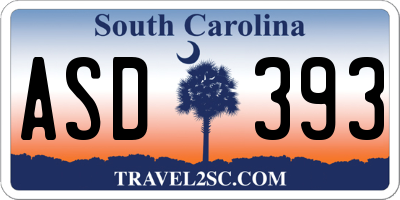 SC license plate ASD393