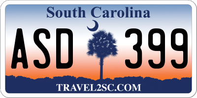 SC license plate ASD399
