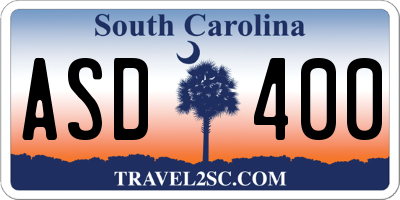 SC license plate ASD400