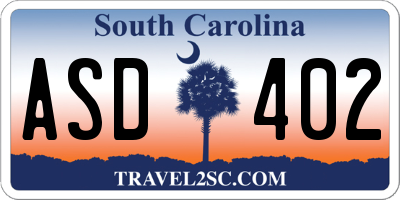 SC license plate ASD402