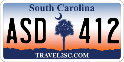 SC license plate ASD412