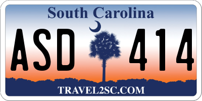 SC license plate ASD414