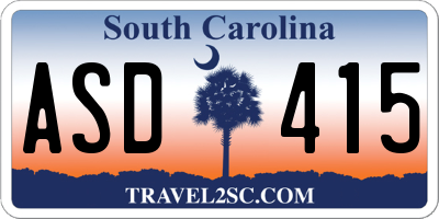 SC license plate ASD415