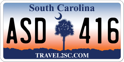 SC license plate ASD416