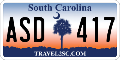 SC license plate ASD417