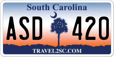 SC license plate ASD420