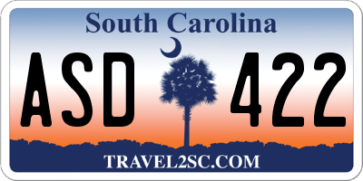SC license plate ASD422