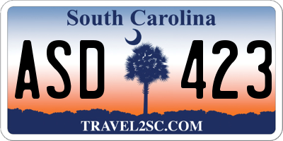 SC license plate ASD423