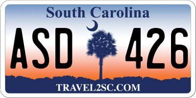 SC license plate ASD426