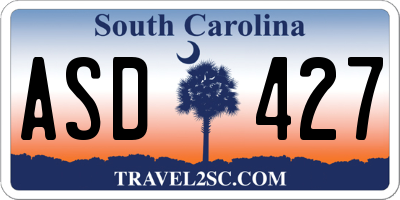 SC license plate ASD427