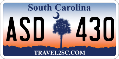 SC license plate ASD430