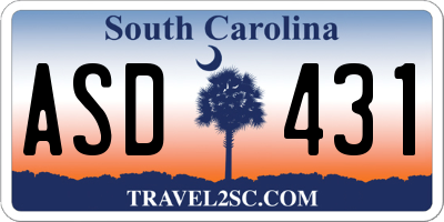 SC license plate ASD431