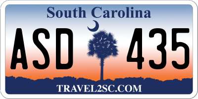 SC license plate ASD435