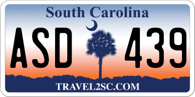 SC license plate ASD439