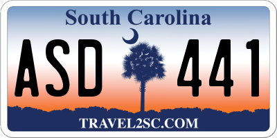 SC license plate ASD441