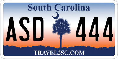 SC license plate ASD444