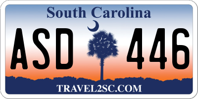 SC license plate ASD446