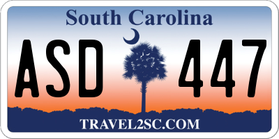 SC license plate ASD447