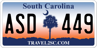 SC license plate ASD449